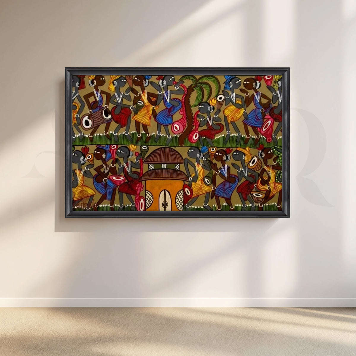 Tribal Festival Rhythm Canvas Artwork – Asha Art Studio – Image 3