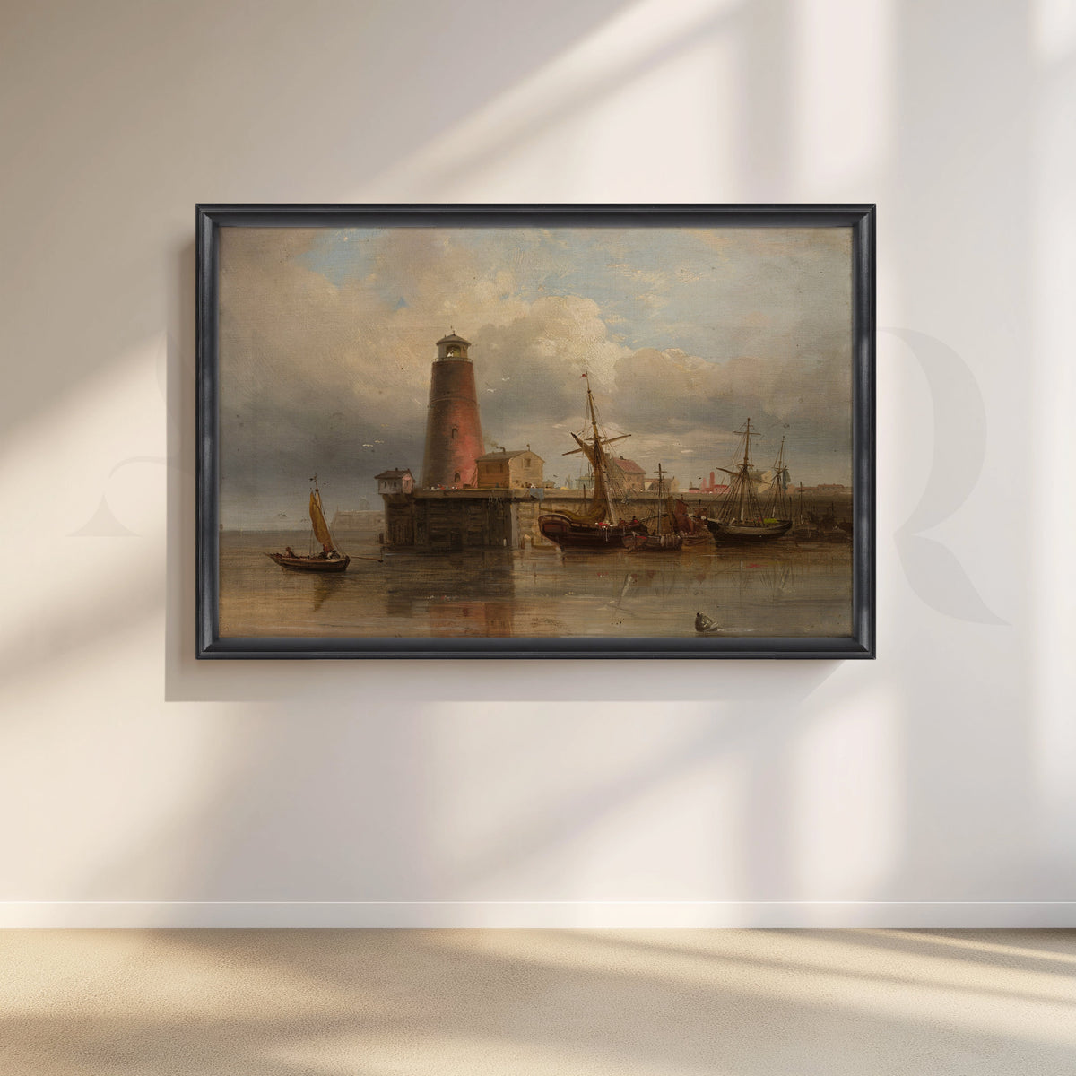 Vintage Harbor Lighthouse Canvas Artworks – Asha Art Studio – Image 3