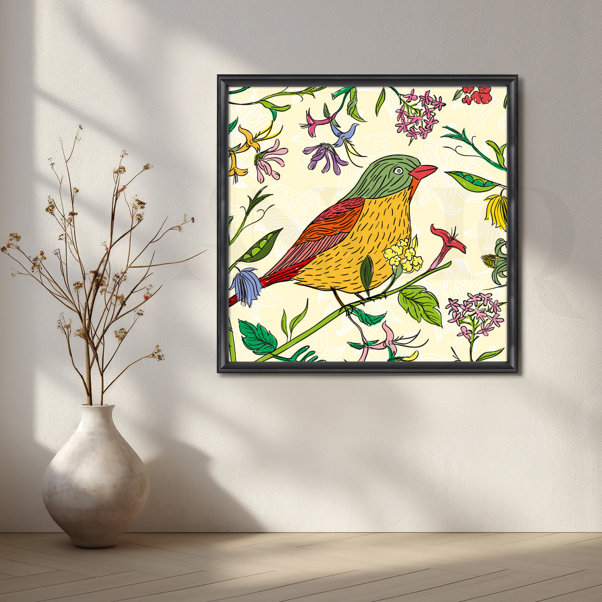 Songbird in Spring Canvas Artwork – Asha Art Studio – Image 3