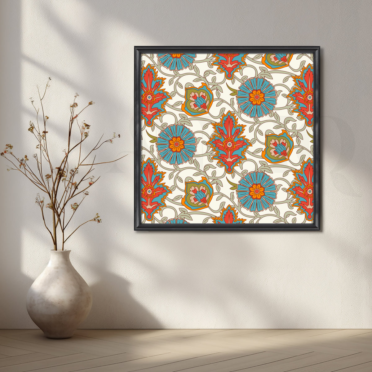 Heritage Floral Pattern Canvas Artwork – Asha Art Studio – Image 3