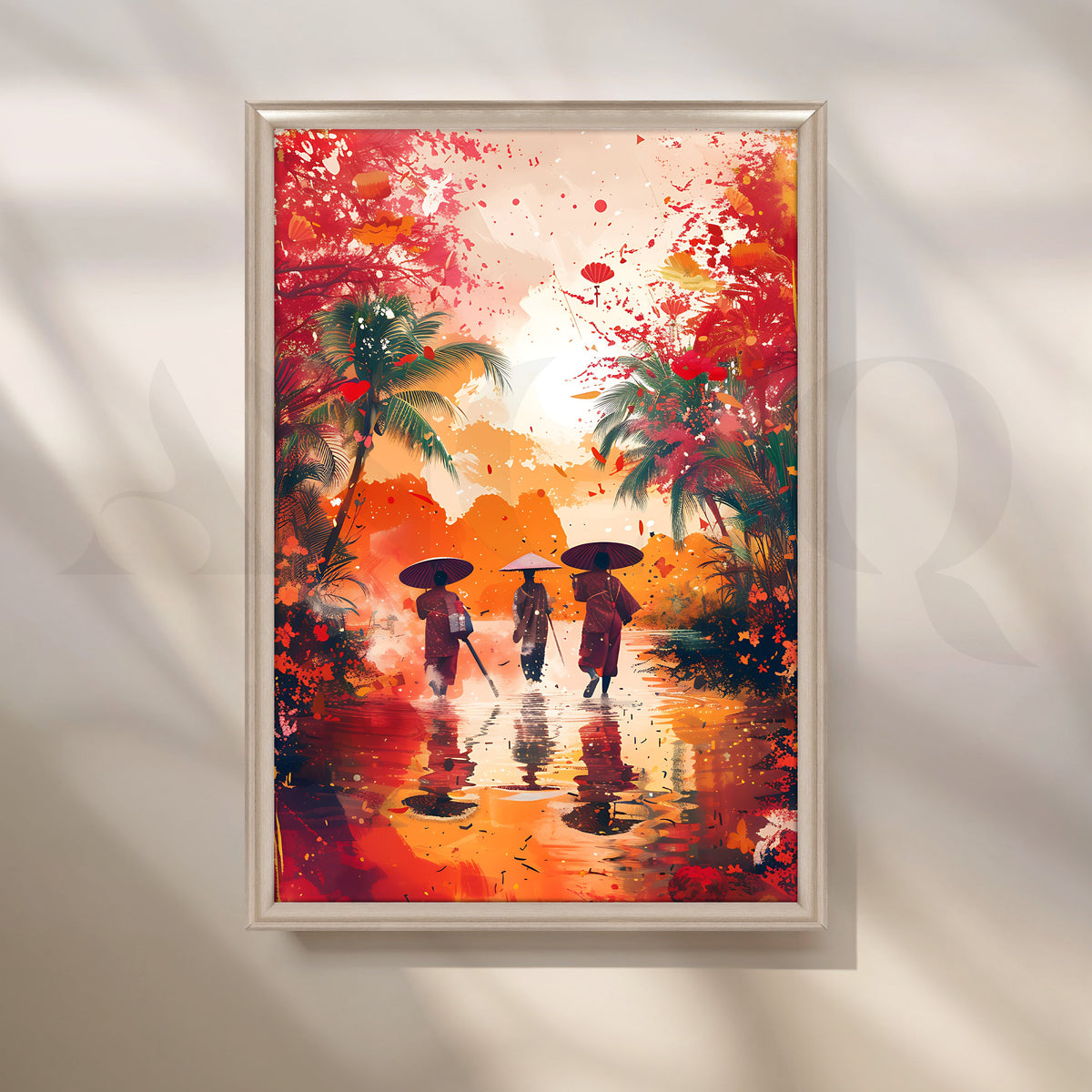 Monsoon Reflections Canvas Artwork – Asha Art Studio – Image 4