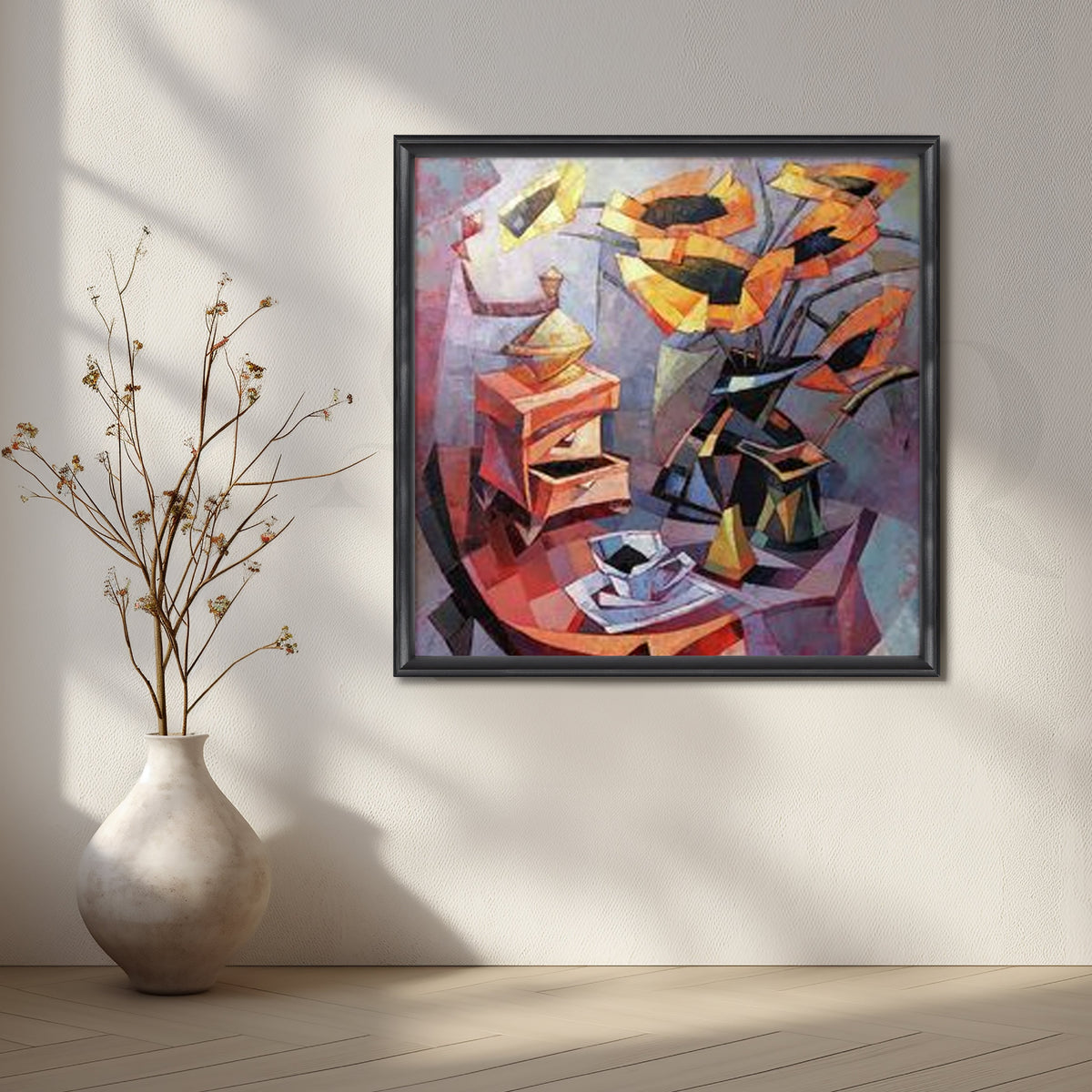 Cubist Coffee Table Still Life Canvas Artwork – Asha Art Studio – Image 3