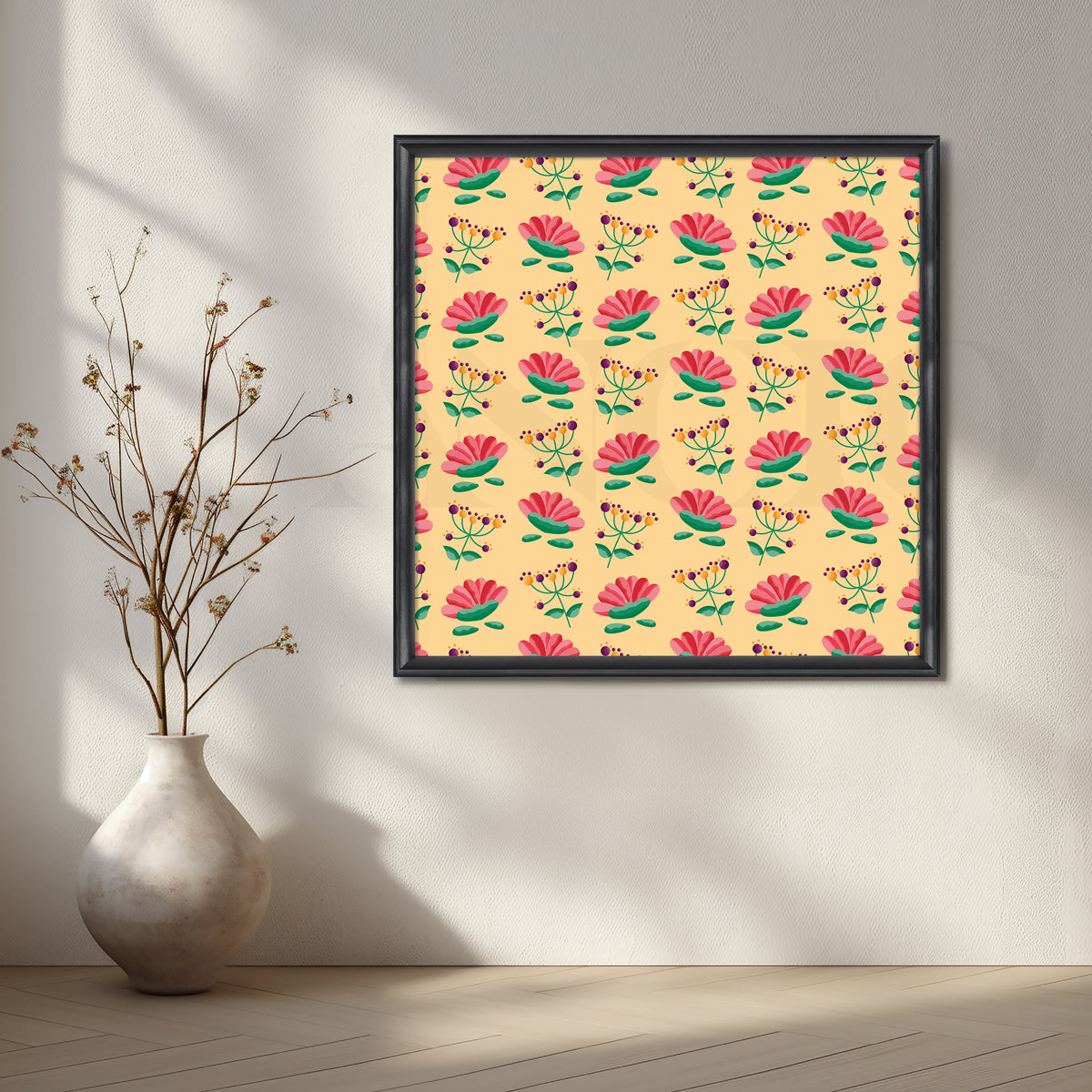 Blooming Petal Repeat Canvas Artwork – Asha Art Studio – Image 3