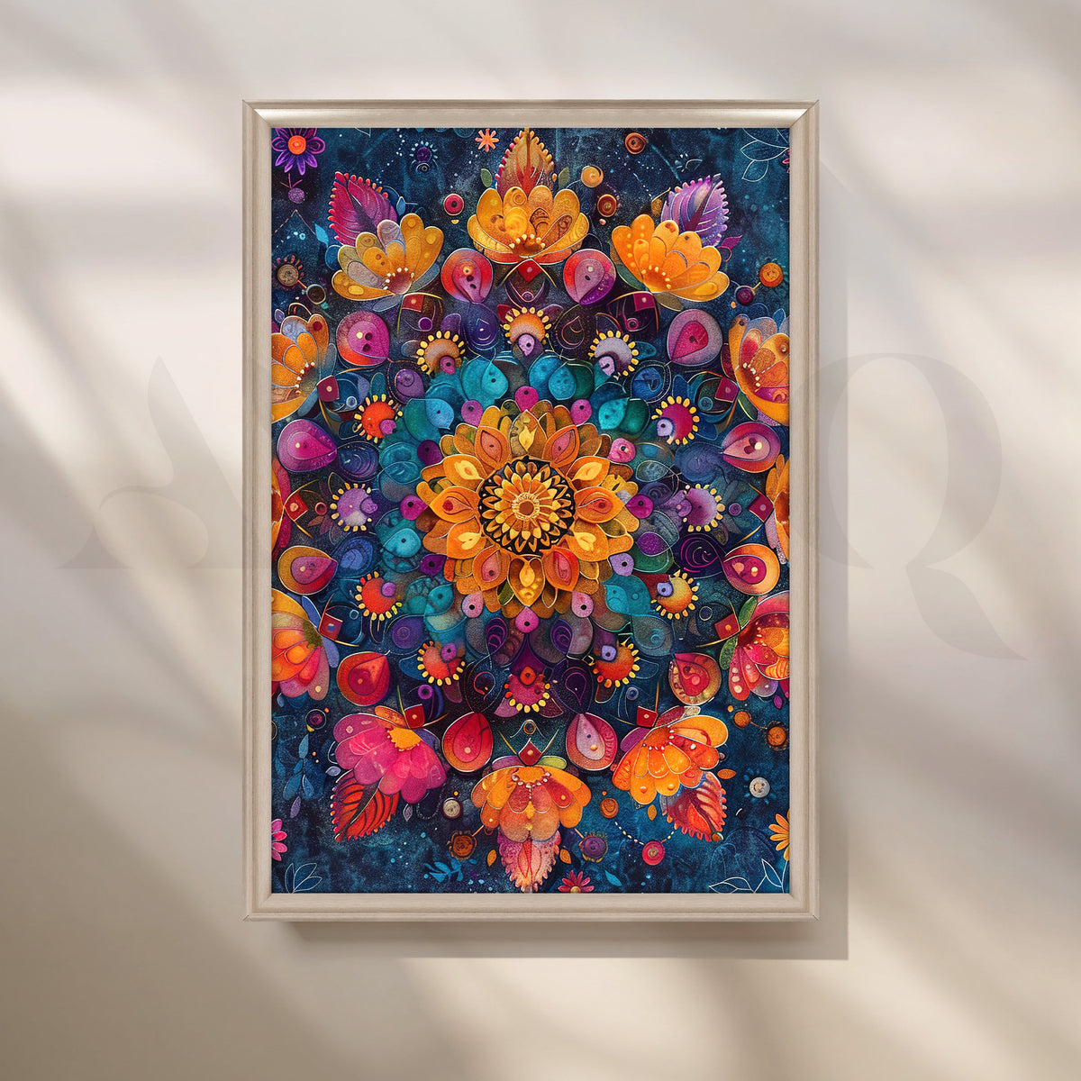 Mystic Mandala Bloom Canvas Artwork – Asha Art Studio – Image 4