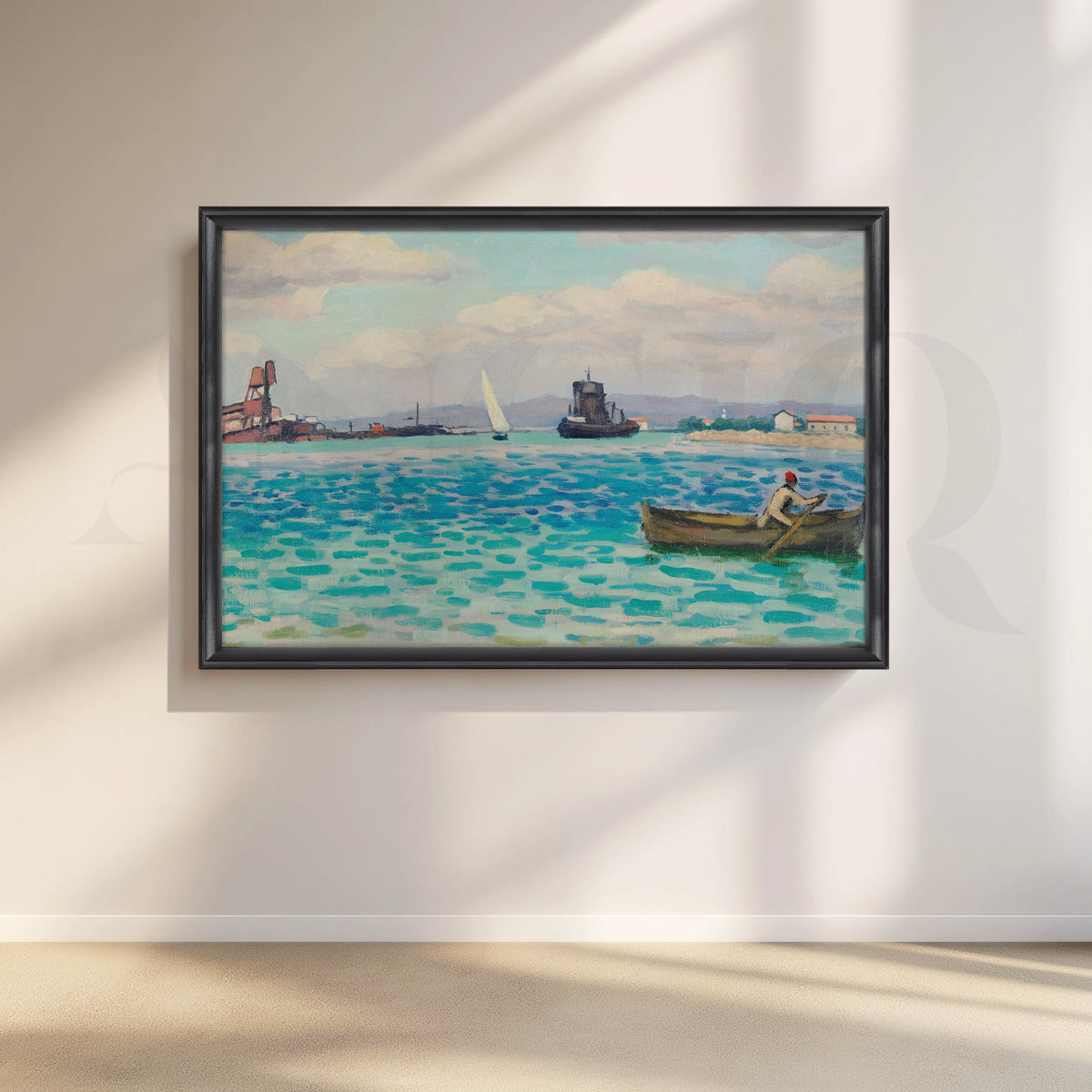 Turquoise Bay Rowboat Canvas Artwork – Asha Art Studio – Image 3