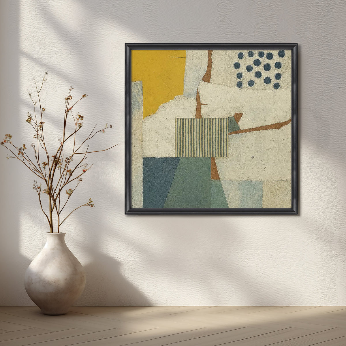 Minimal Collage Geometric Abstract Artwork – Asha Art Studio – Image 3