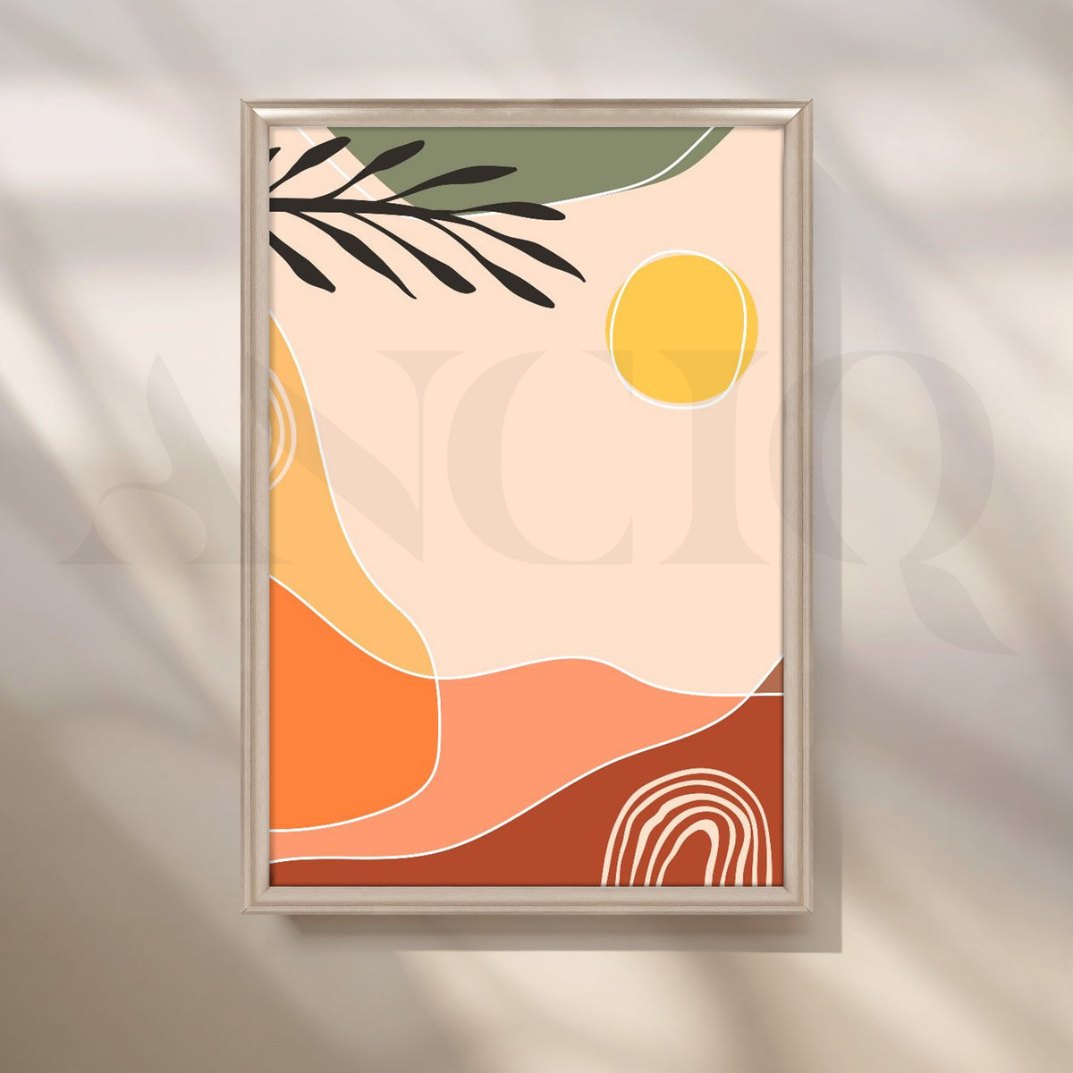 Boho Sunset Abstract Canvas Artwork – Asha Art Studio – Image 4