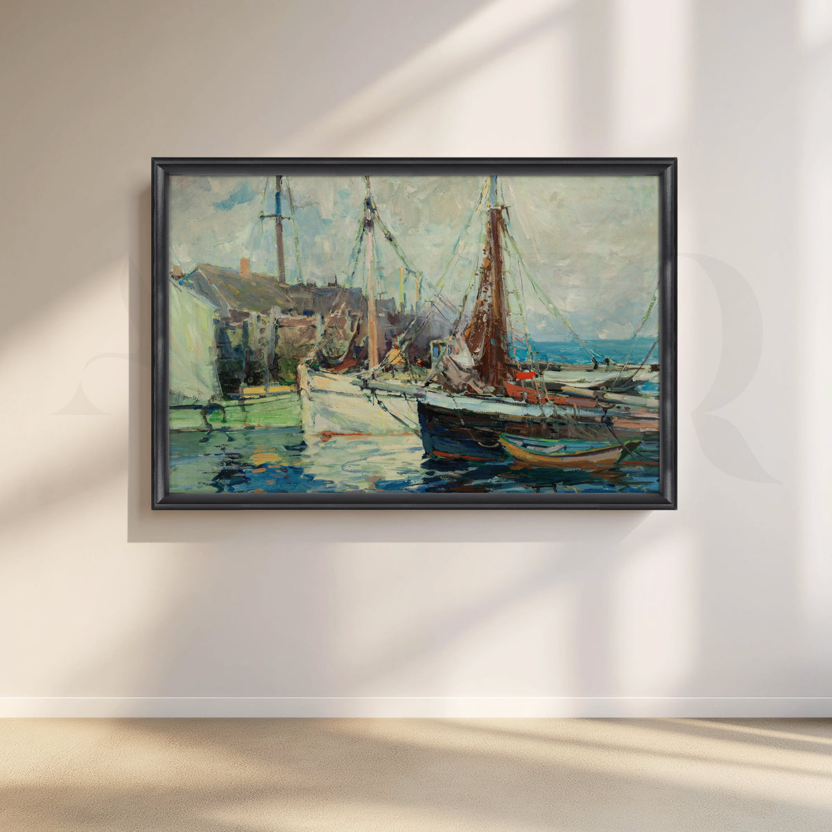 Old Harbor Dock Canvas Artwork – Asha Art Studio – Image 3