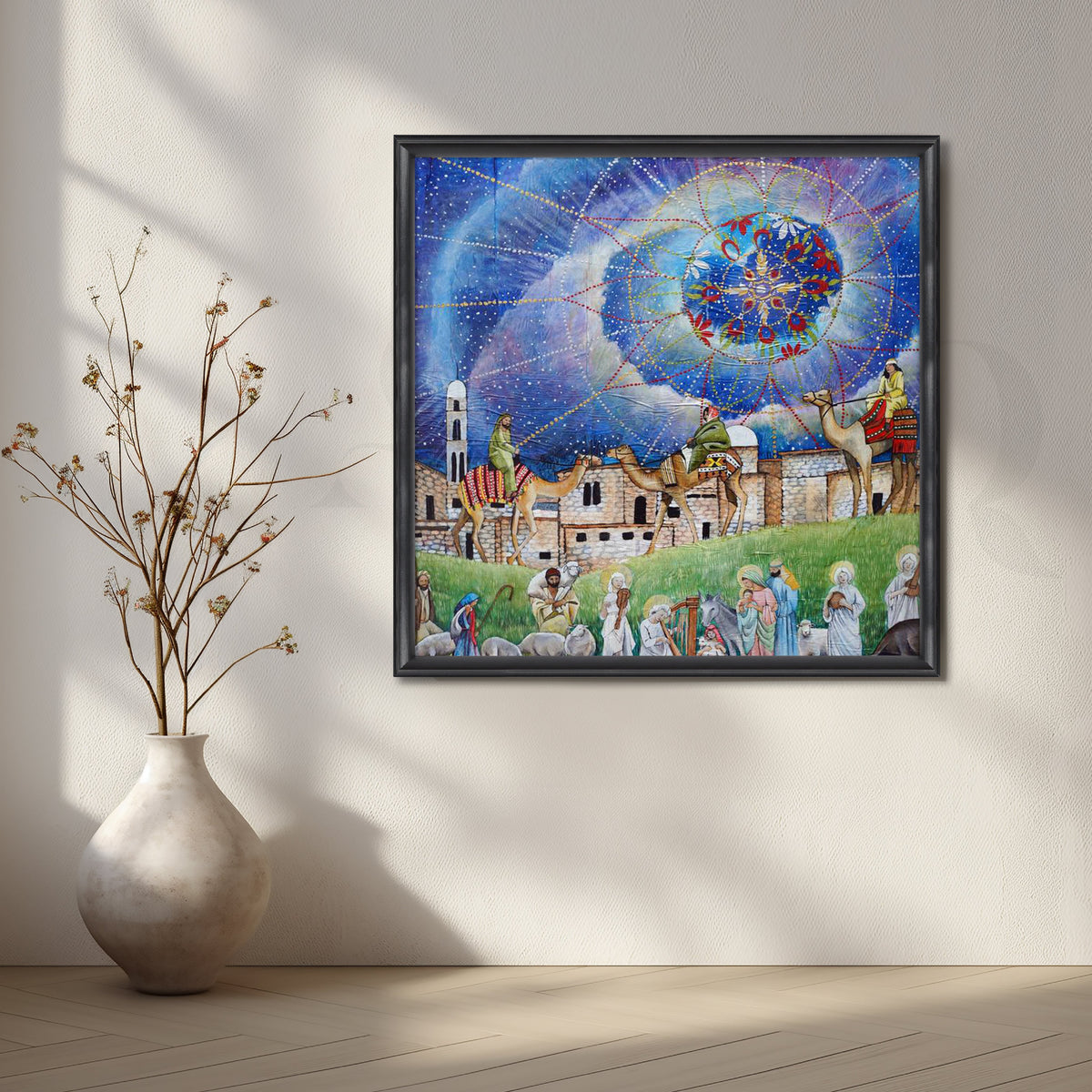 Starry Caravan Nativity Scene Canvas Artwork – Asha Art Studio – Image 3