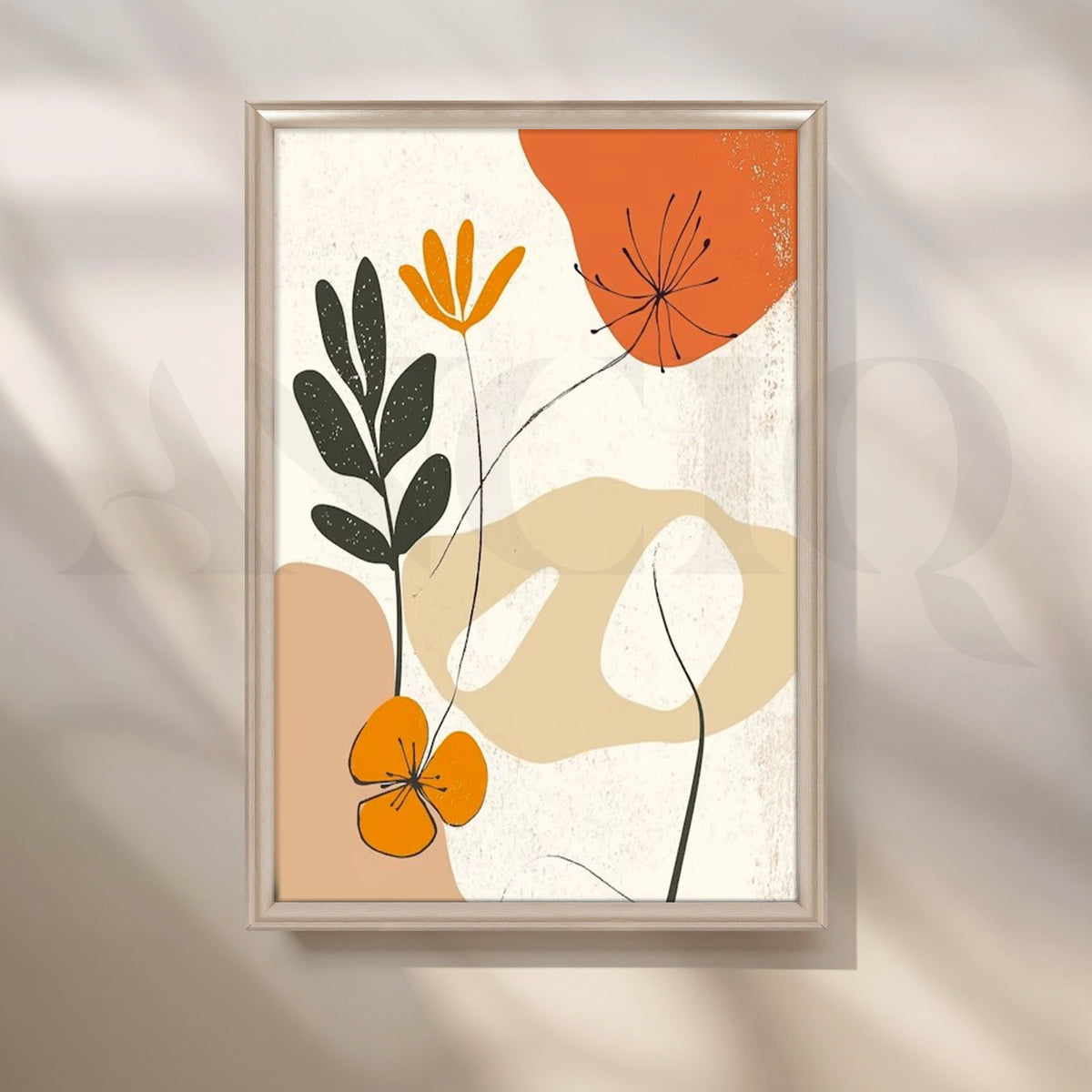 Boho Floral Line Canvas Artwork – Asha Art Studio – Image 4