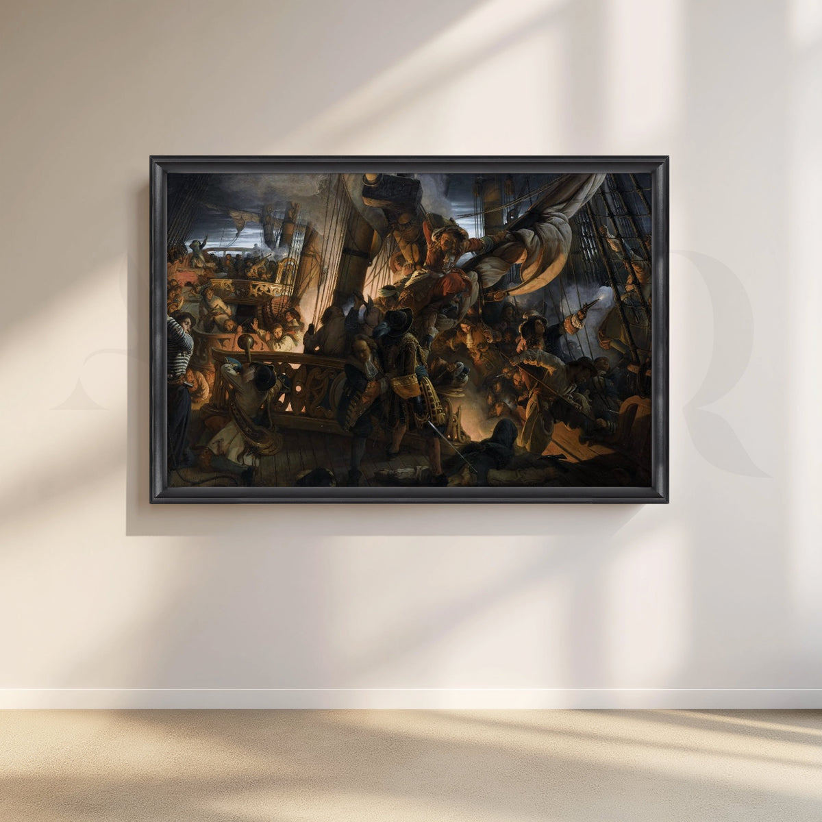 Deck Battle Scene Canvas Artwork – Asha Art Studio – Image 3