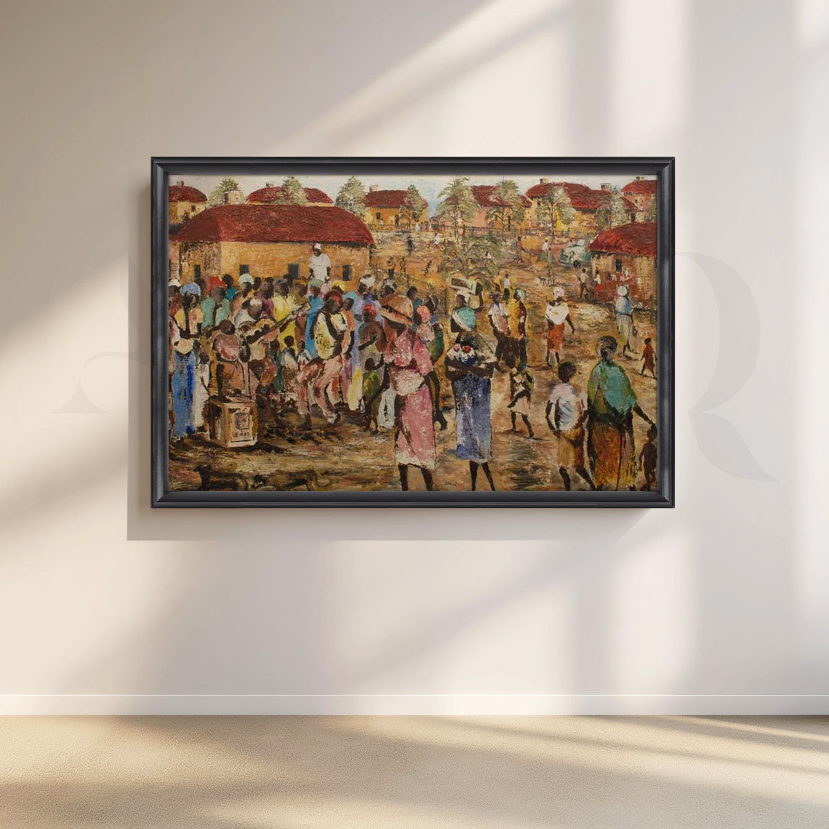 Village Market Life Canvas Artwork – Asha Art Studio – Image 3