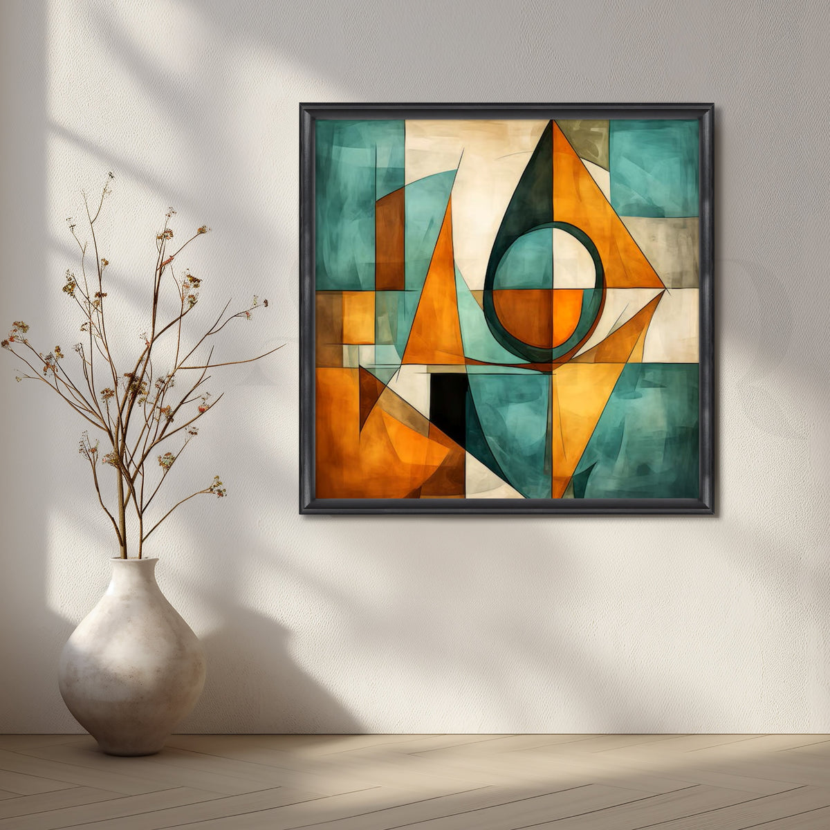 Teal and Amber Canvas Artwork – Asha Art Studio – Image 3