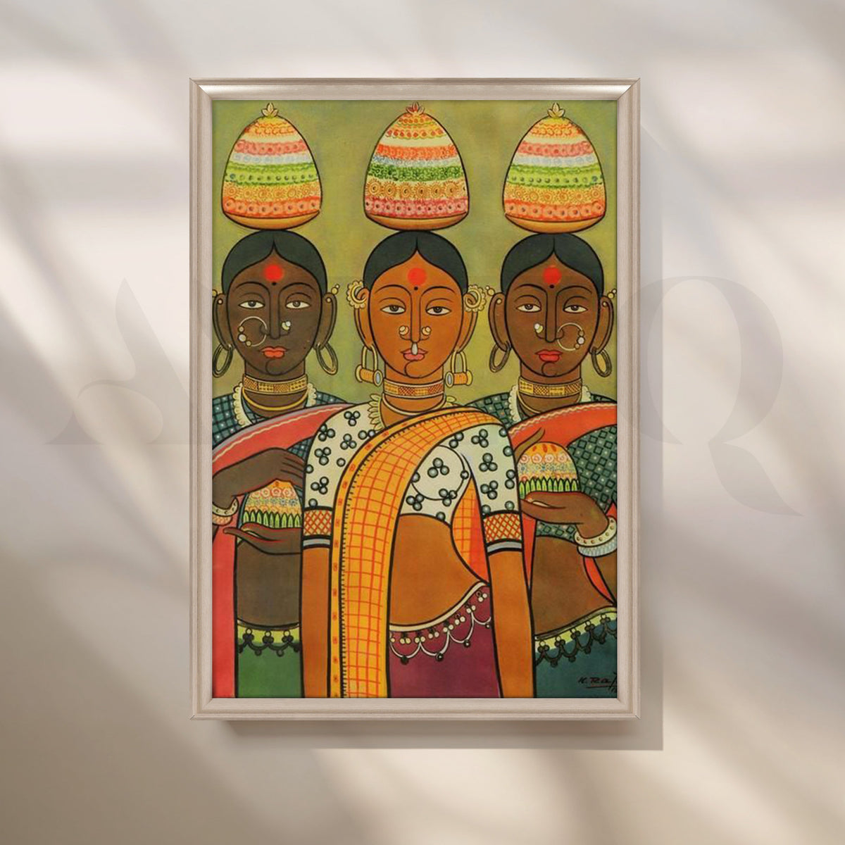 Traditional Indian Women Procession Artwork – Asha Art Studio – Image 4