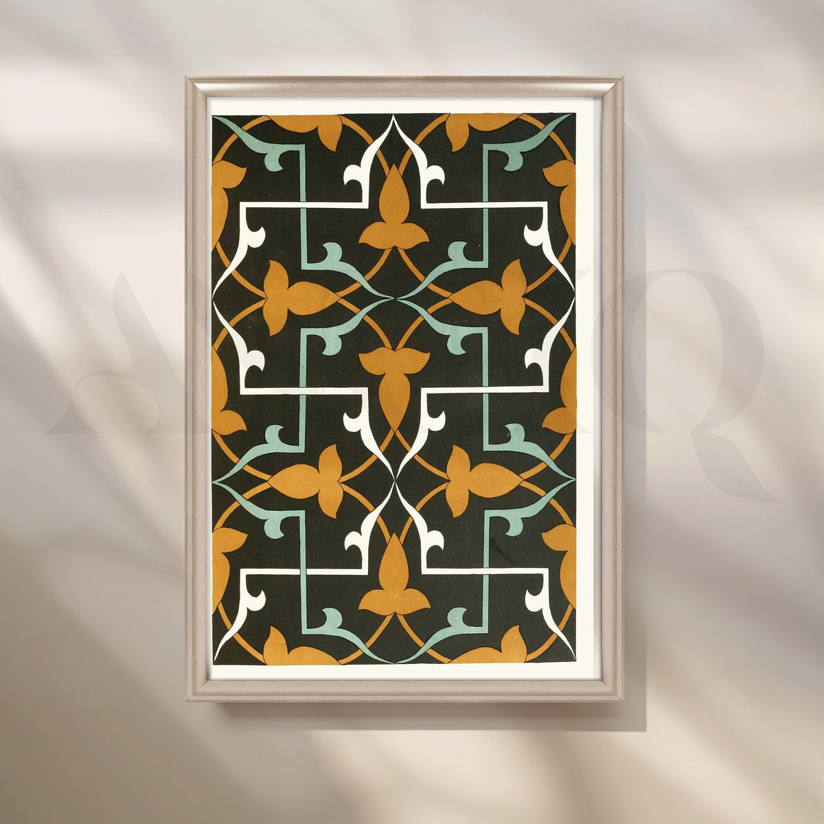 Black Tile Pattern Ornamental Canvas Artwork – Asha Art Studio – Image 4