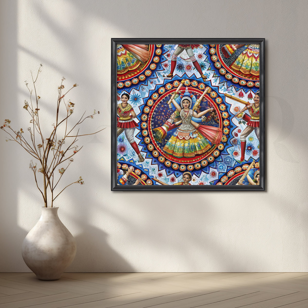 Garba Celebration Mandala Canvas Artwork – Asha Art Studio – Image 3