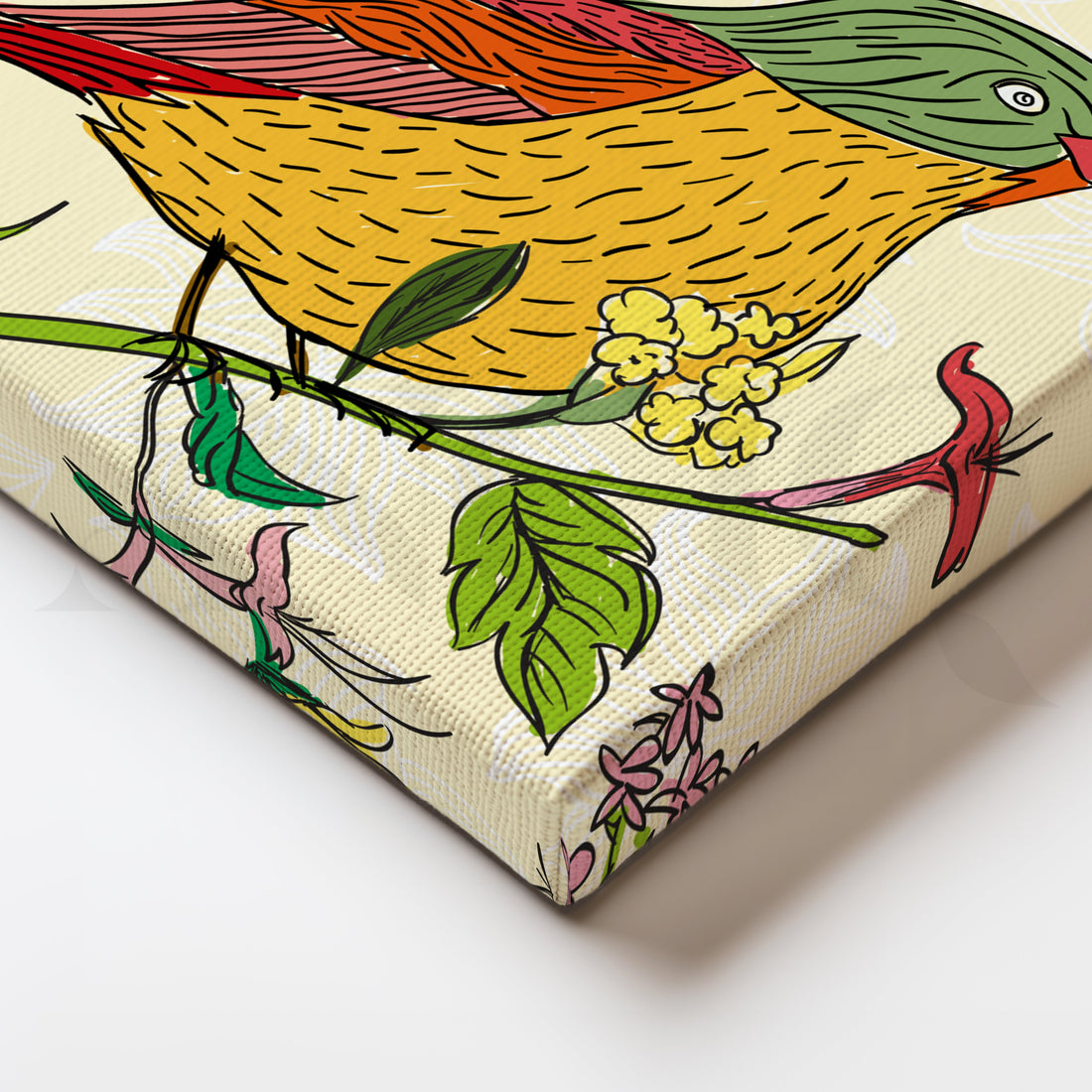 Songbird in Spring Canvas Artwork – Asha Art Studio
