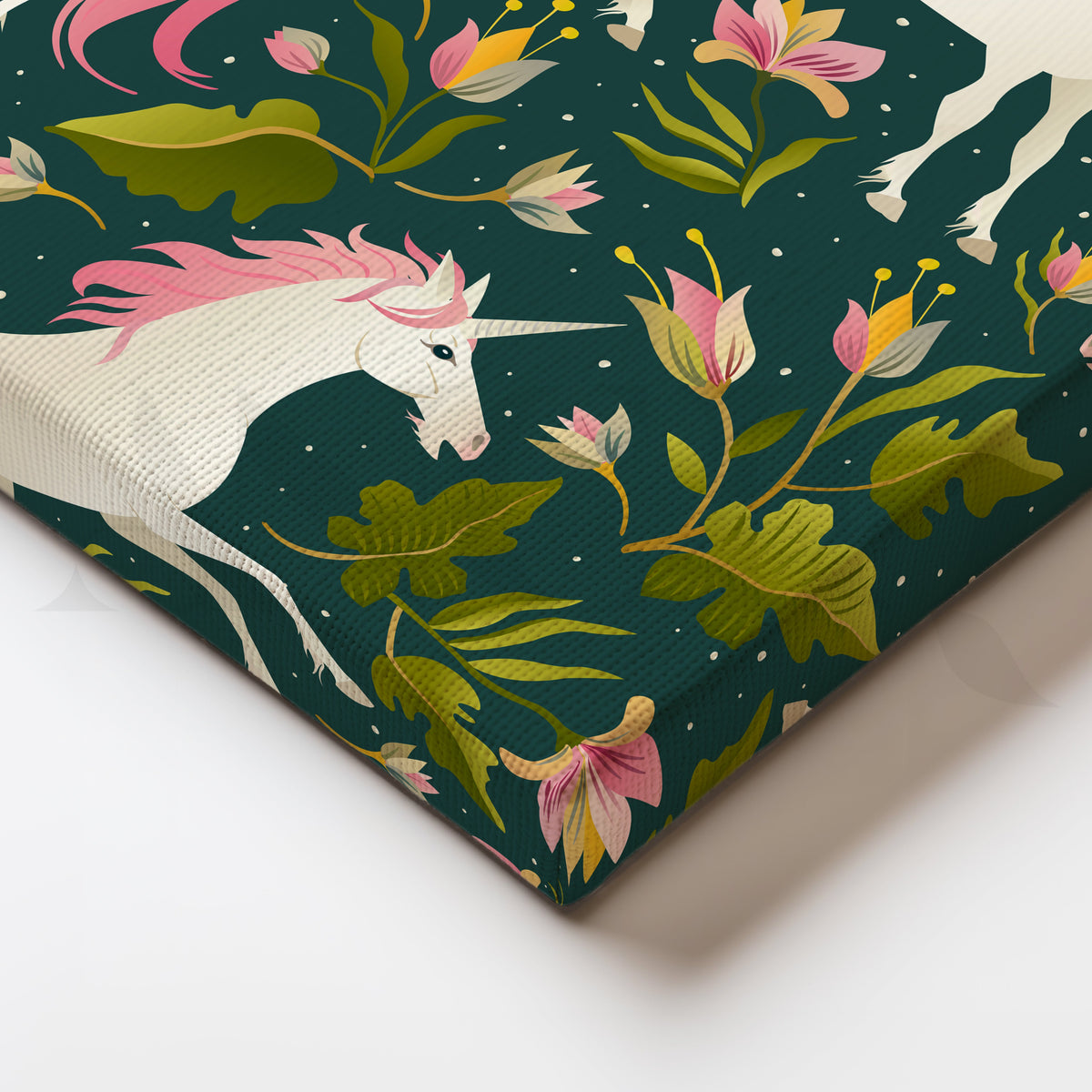 Midnight Unicorn Garden Canvas Artwork – Asha Art Studio – Image 2