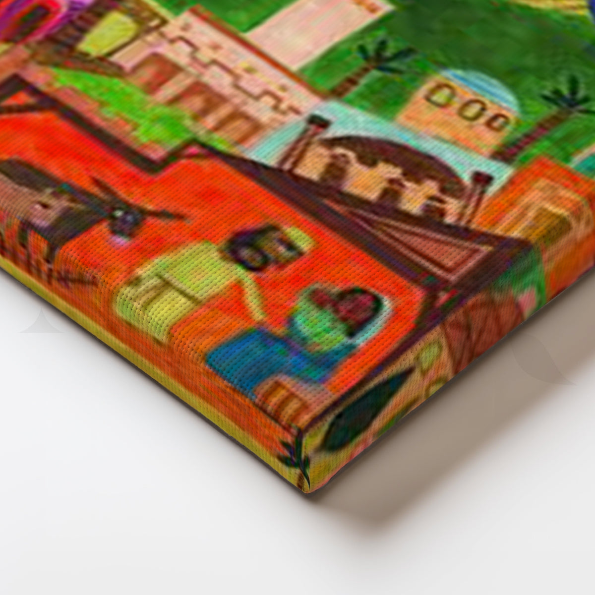 Night City Nativity Scene Canvas Artwork – Asha Art Studio – Image 2