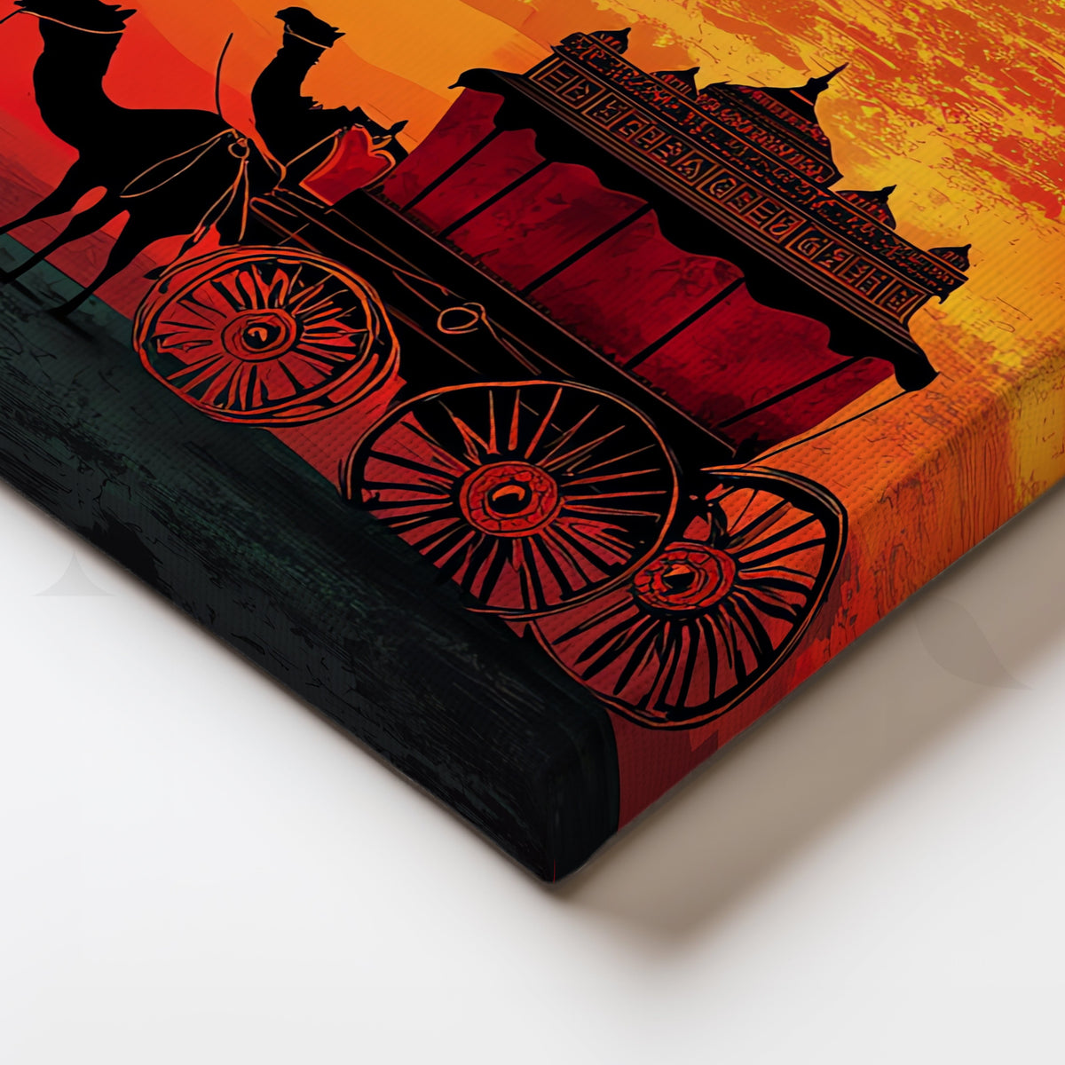 Desert Sunset Caravan Canvas Artwork – Asha Art Studio – Image 2