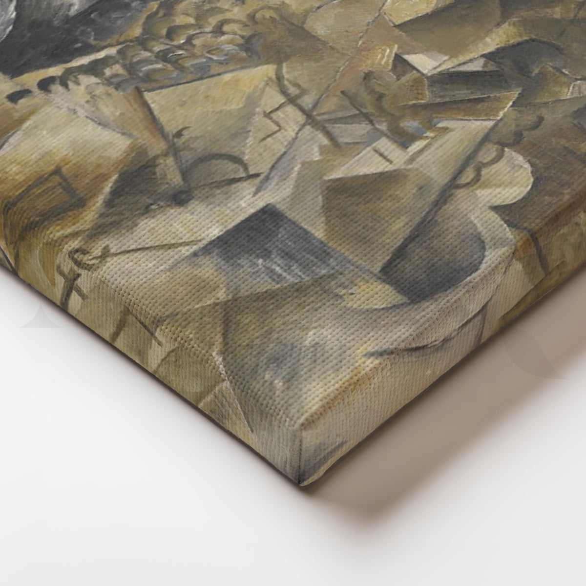 Neutral Cubist Portrait Modern Canvas Artwork – Asha Art Studio – Image 2