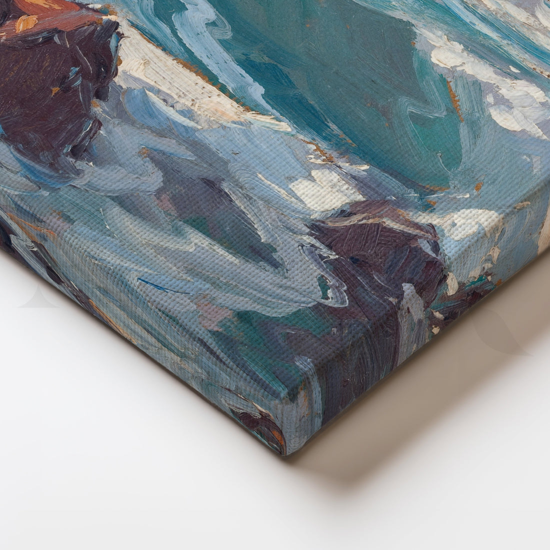 Crashing Waves on Rocks Canvas Artwork – Asha Art Studio