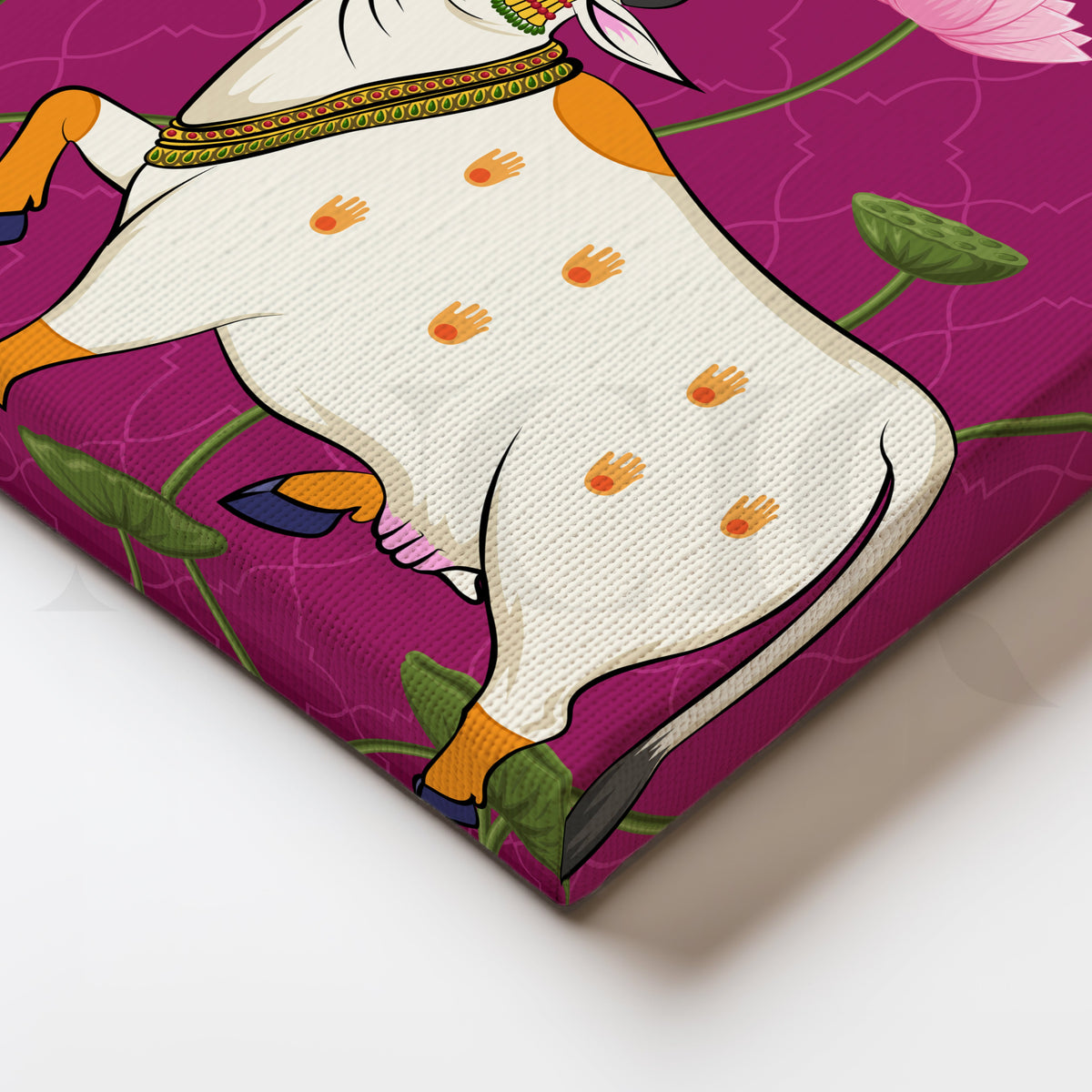 Royal Kamdhenu Canvas Artwork – Asha Art Studio – Image 2