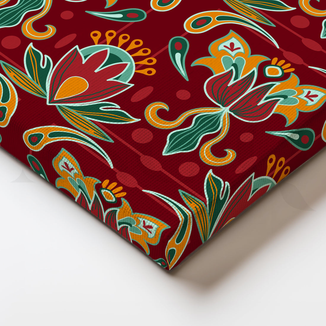 Crimson Bloom Canvas Artwork – Asha Art Studio