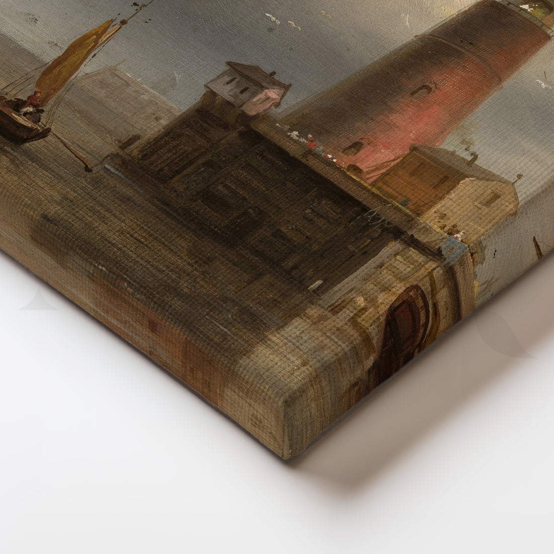 Vintage Harbor Lighthouse Canvas Artworks – Asha Art Studio