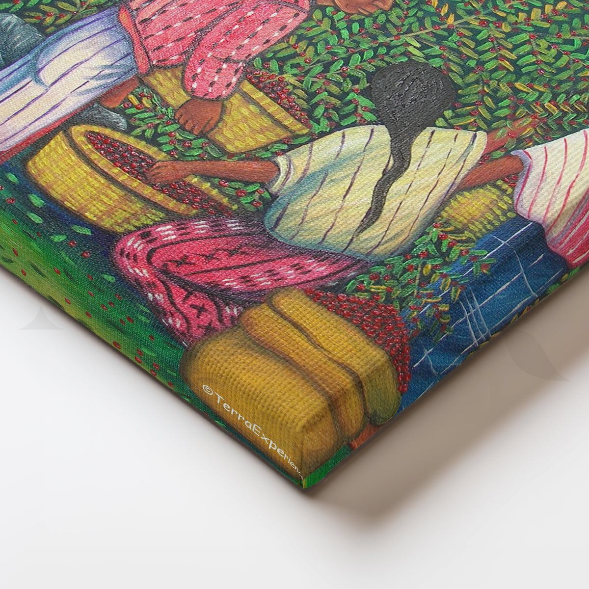Coffee Harvest Village Canvas Artwork – Asha Art Studio – Image 2