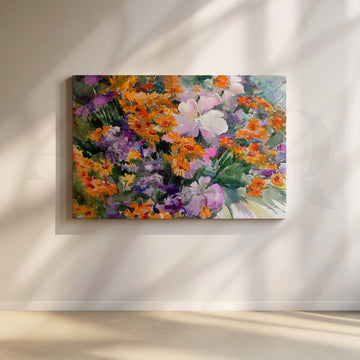 Vibrant Floral Watercolor Canvas Artwork – Asha Art Studio