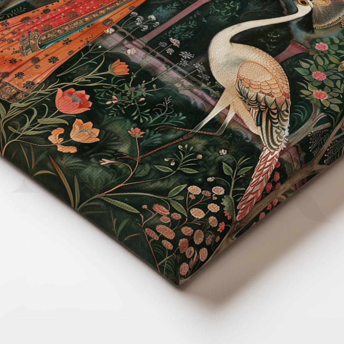 Moonlit Garden Encounter Canvas Artwork – Asha Art Studio