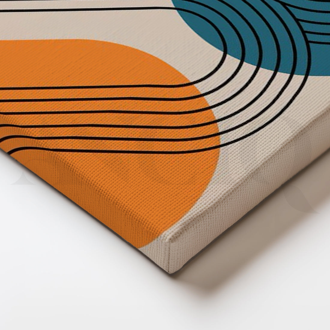 Mid Century Geometric Canvas Artwork – Asha Art Studio