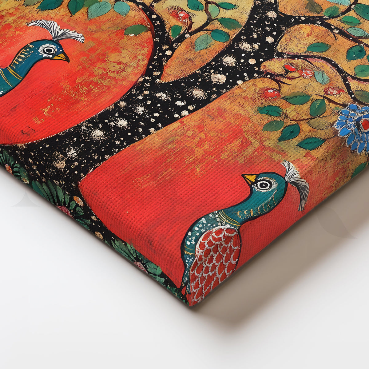 Traditional Peacock Tree Folk Artwork – Asha Art Studio – Image 2