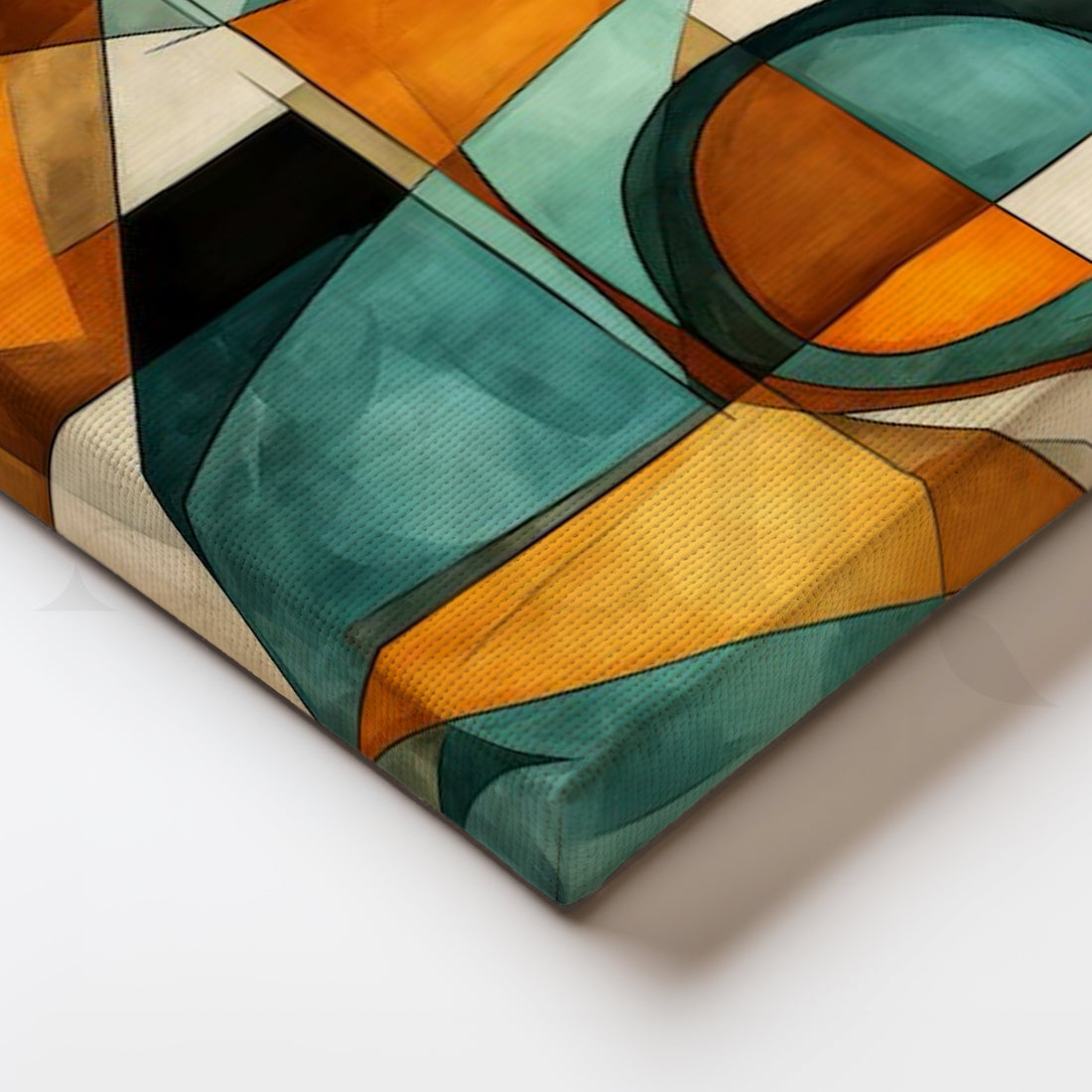 Teal and Amber Canvas Artwork – Asha Art Studio
