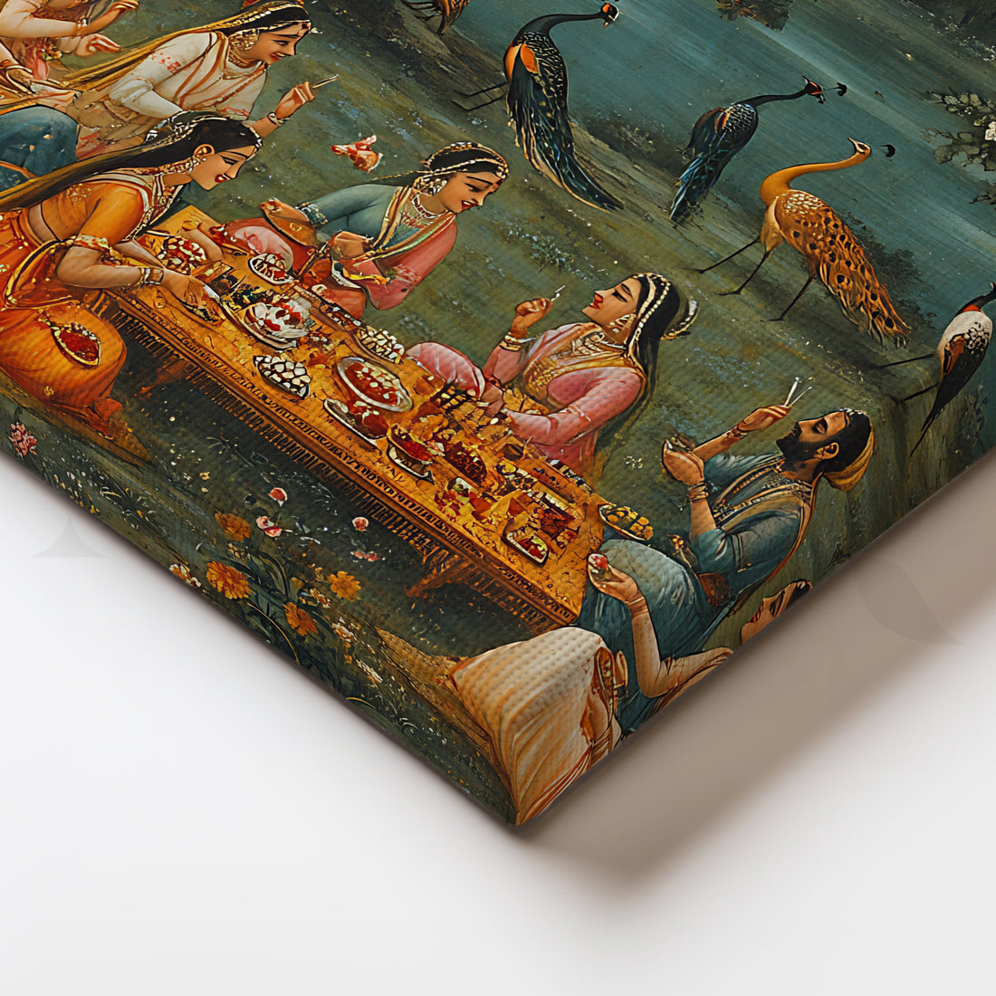 Royal Picnic by the Lake Canvas Artwork – Asha Art Studio