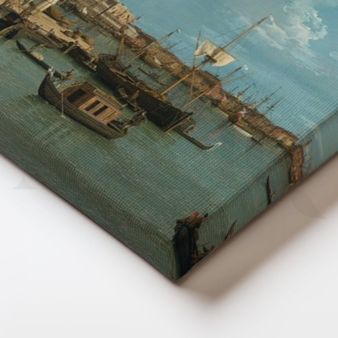 Venetian Harbor Life Canvas Artwork – Asha Art Studio