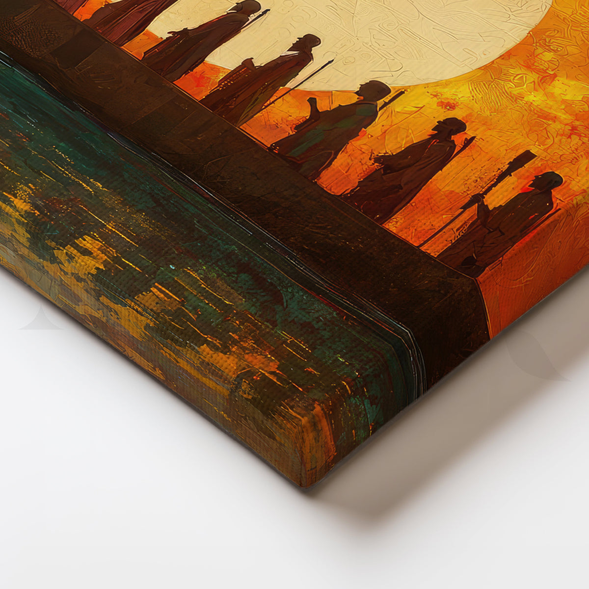 Sacred Sunset Voyage Canvas Artwork – Asha Art Studio – Image 2