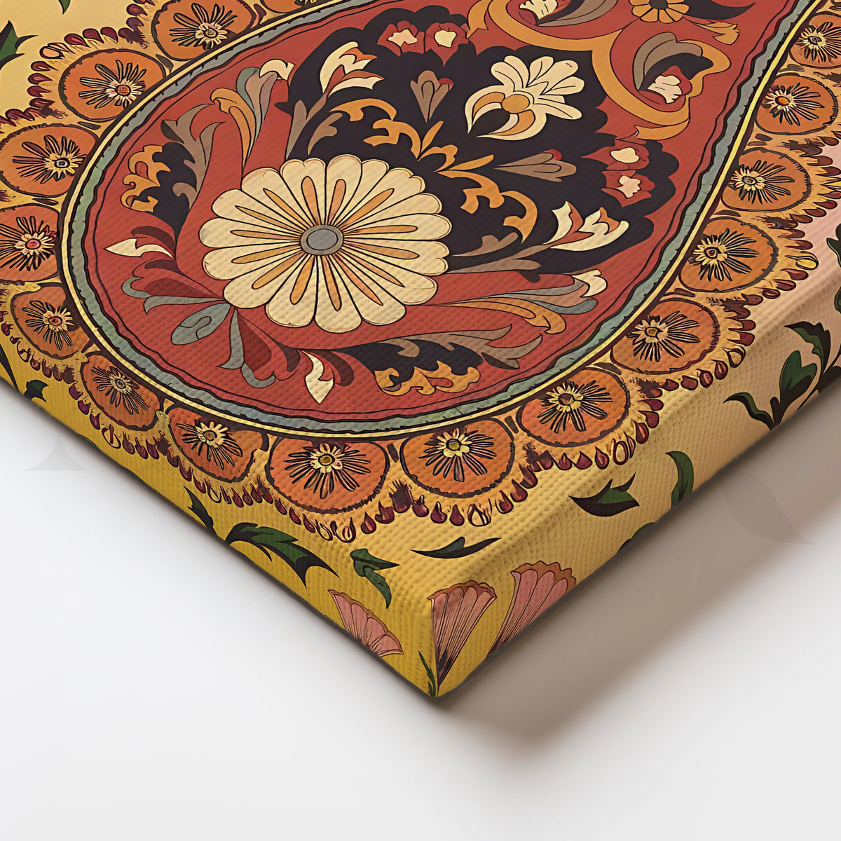 Regal Paisley Bloom Canvas Artwork – Asha Art Studio – Image 2