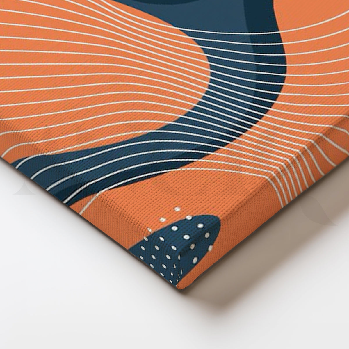 Navy and Orange Modern Geometric Artwork – Asha Art Studio – Image 2