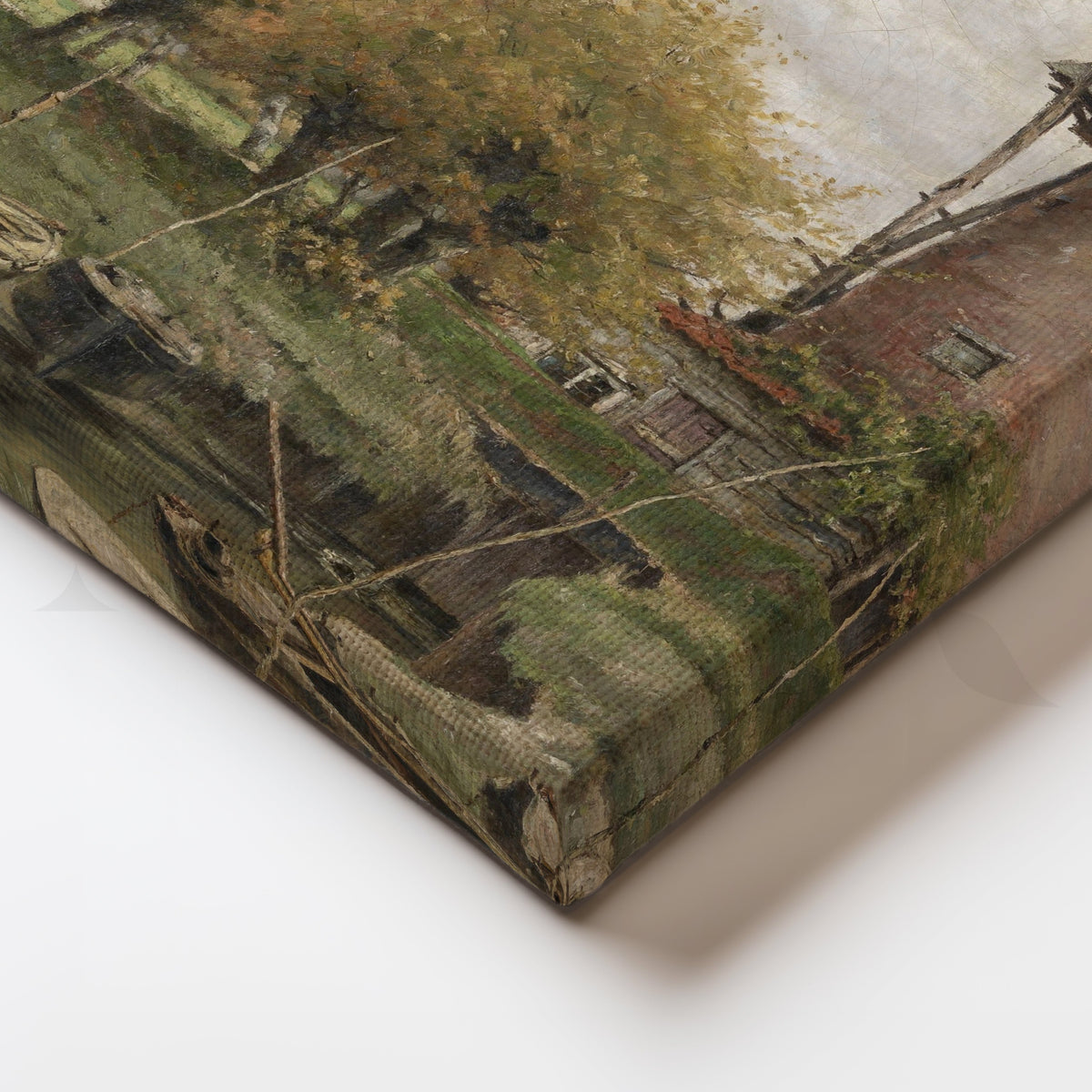 Riverside Windmill Landscape Canvas Artwork – Asha Art Studio – Image 2