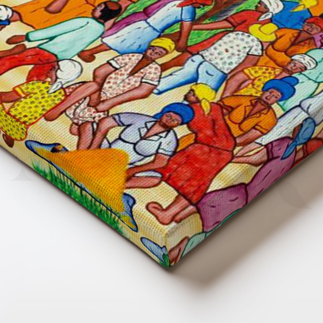 Vibrant Village Market Canvas Artwork – Asha Art Studio