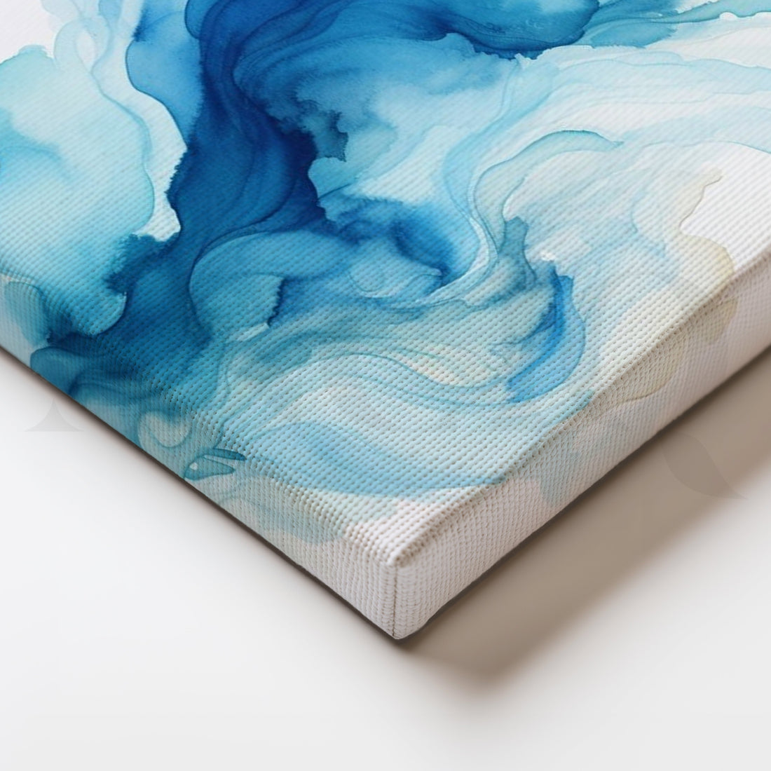 Abstract Blue Waves Canvas Artwork – Asha Art Studio
