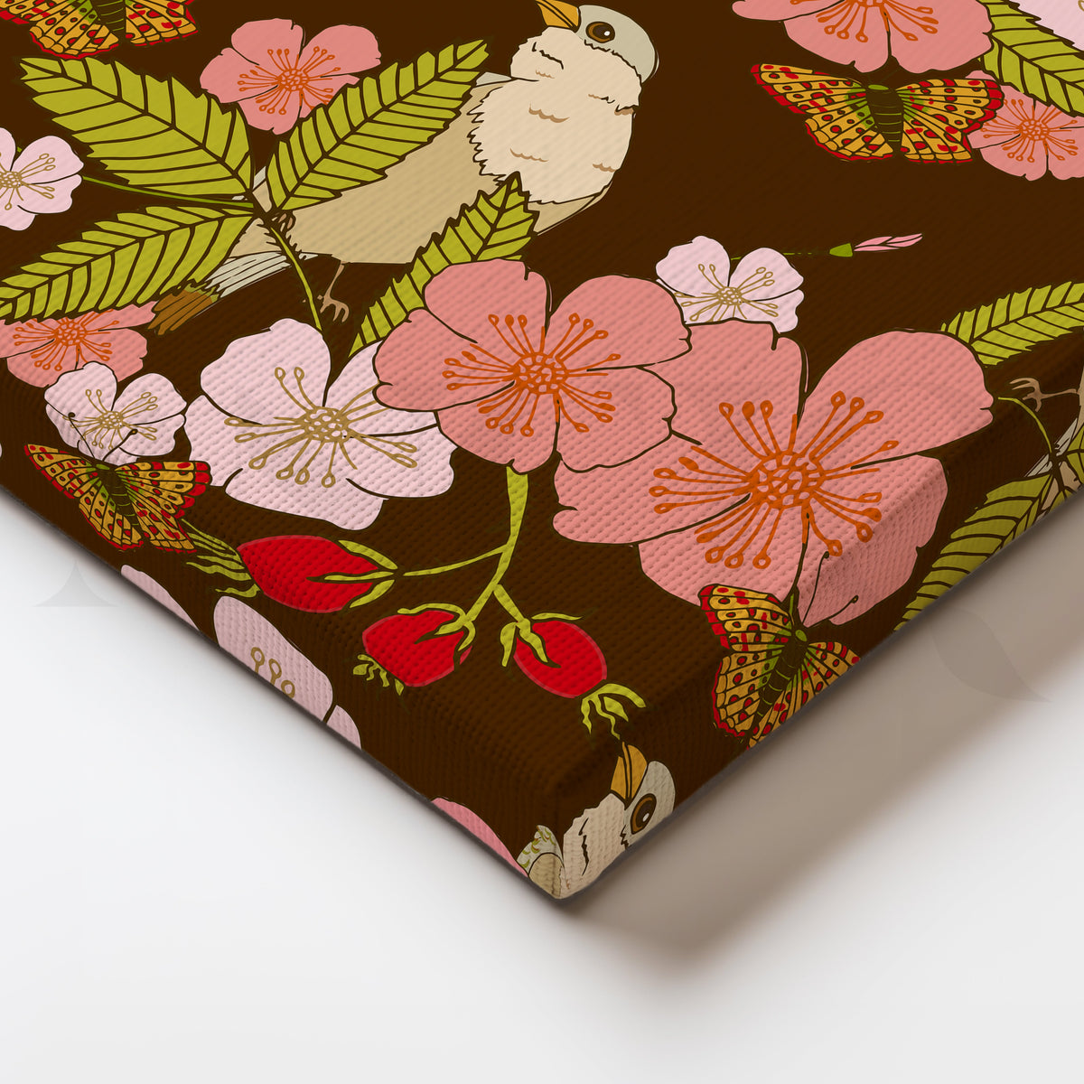 Tropical Birds and Blossoms Canvas Artwork – Asha Art Studio – Image 2