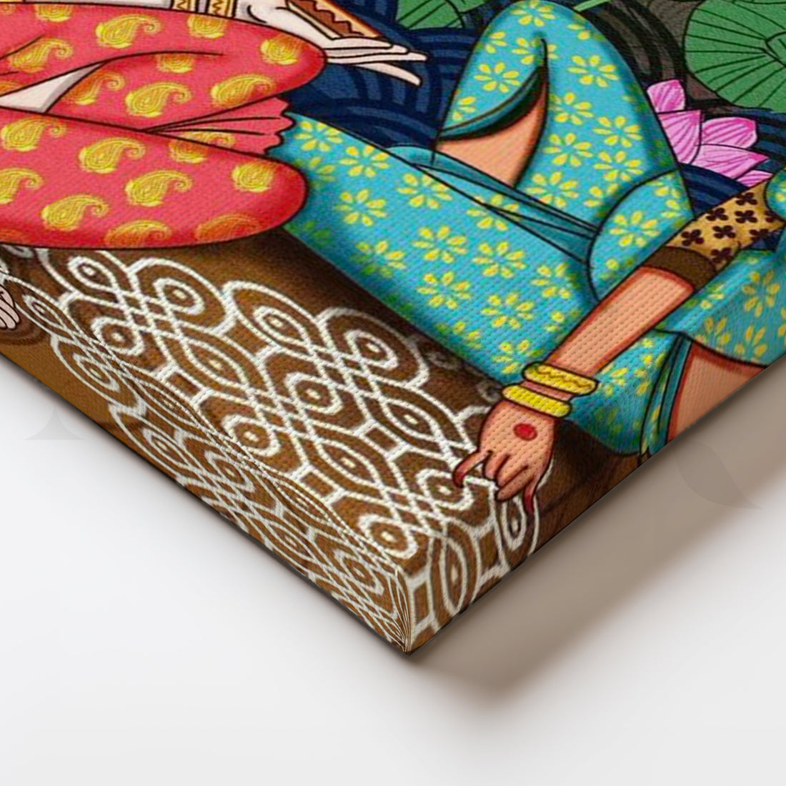 Lotus Courtyard Women Traditional Artwork – Asha Art Studio