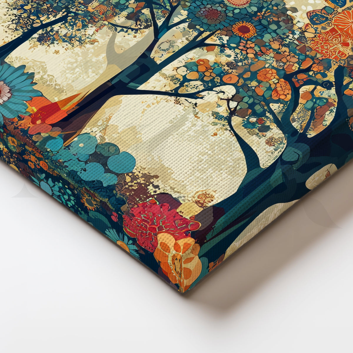 Enchanted Deer in Floral Forest Canvas Artwork – Asha Art Studio – Image 2