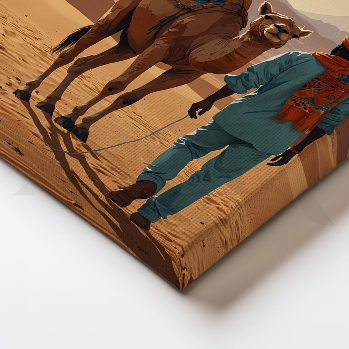 Camel Rider Desert Journey Canvas Artwork – Asha Art Studio – Image 2