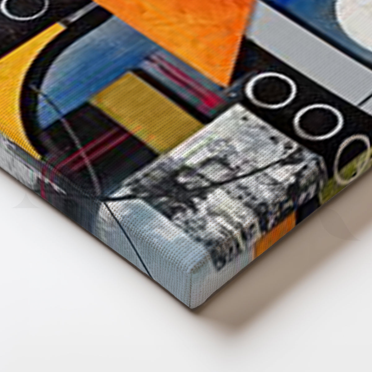 Orange Triangle Modern Canvas Artwork – Asha Art Studio – Image 2
