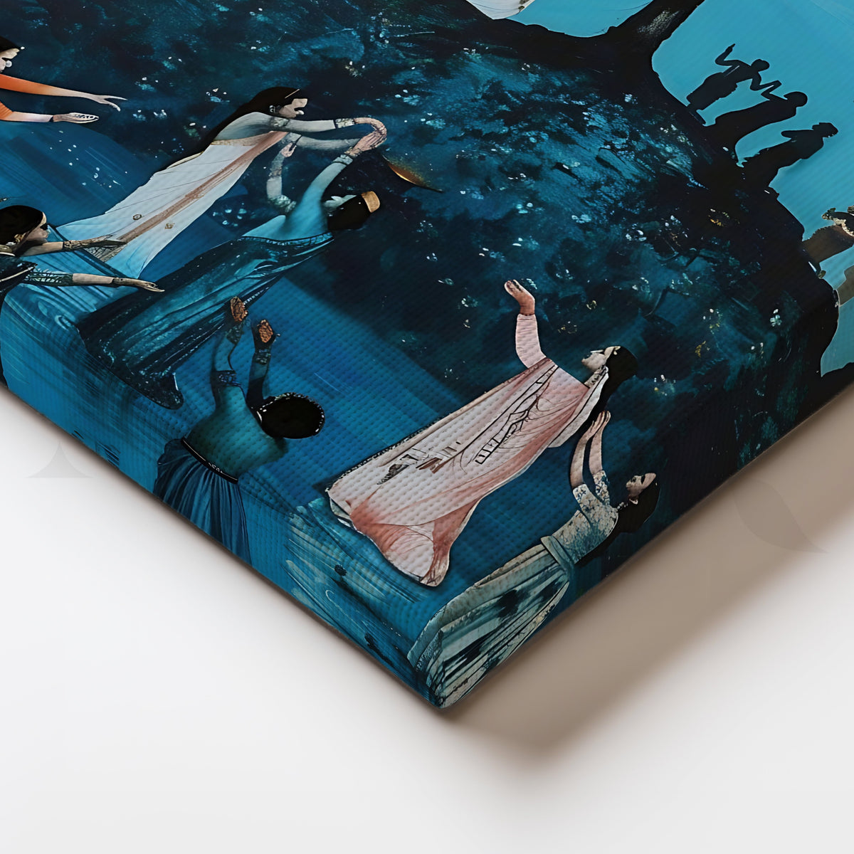 Midnight Melody Under the Tree Canvas Artwork – Asha Art Studio – Image 2