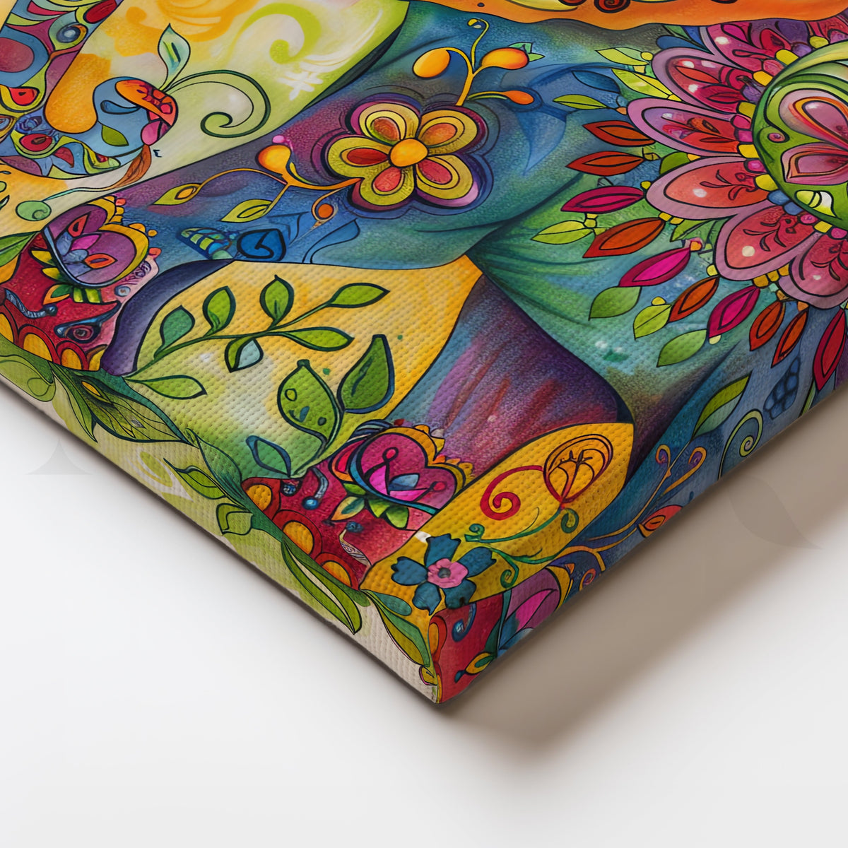 Boho Festival Elephant Canvas Artwork – Asha Art Studio – Image 2